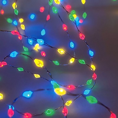 Instalație Lumini LED, Copper, 123 Becuri, Multicolor, 2m, Programabil, Baterii AA foto