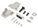 Conector D-Sub 15 PIN Tată 45&deg; Lipire Cablu Gold Flash