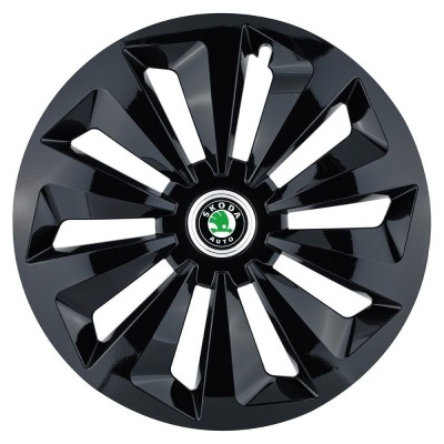 Set 4 capace roti Fox negru R15 Compatibil Cu Skoda foto