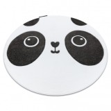Covor PETIT PANDA cerc alb, cerc 120 cm