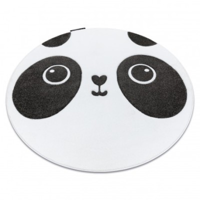 Covor PETIT PANDA cerc alb, cerc 140 cm foto
