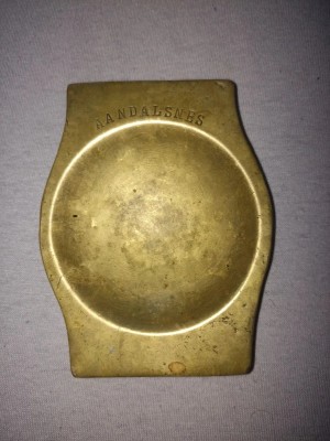 Vintage solid brass pocket change / ashtray foto