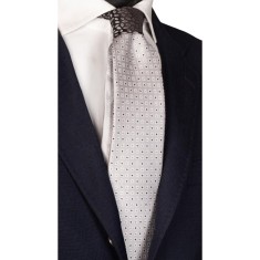 Cravată din mătase cu nod &icirc;n contrast N2804 - model unicat