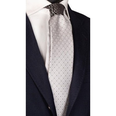 Cravată din mătase cu nod &amp;icirc;n contrast N2804 - model unicat foto