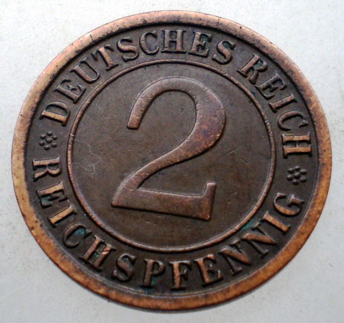 2.681 GERMANIA WEIMAR 2 REICHSPFENNIG 1936 F