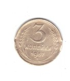 Moneda URSS/Rusia 3 copeici/kopecks 1957, 15 ribbons, stare relativ buna, curata