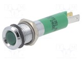 Lampă LED super plată verde 24VDC &Oslash;8mm IP40 8mcd - CML INNOVATIVE TECHNOLOGIES