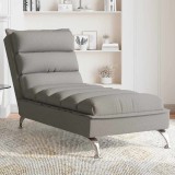 Cumpara ieftin Șezlong de masaj cu perne, gri taupe, material textil