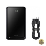 Baterie Externa Wireless Baseus Magnetic Bracket 10000mAh 20W PD + FQI 1 x QI - 1 x USB-C Albastra PPCX000203