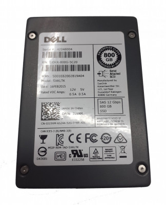 Hard disk server DELL 800GB SSD 2.5 SAS MLC 12Gbps SXKLTK DP/N J19XM foto