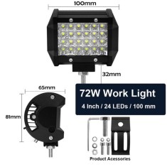 Proiector Led Bar 72W 24 Leduri 10cm