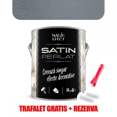 Vopsea decorativa Magic Efect Satin perlat 11 Dark Grey Pearl 2.4 L + TRAFALET GRATIS