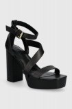 Dkny sandale de piele Ilisa culoarea negru, K1447608