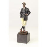 Jucator de golf - statueta din bronz pictat pe soclu din marmura BG-35
