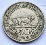 85. Moneda Africa de Est 50 cents 1949