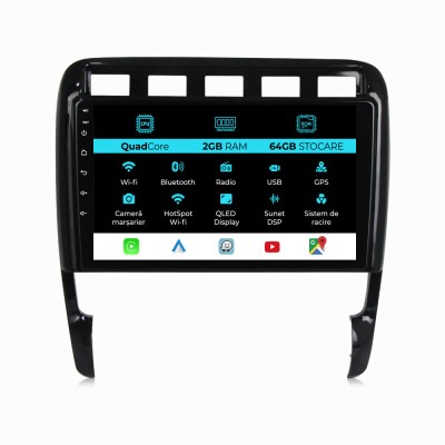 Navigatie Dedicata Porsche Cayenne (2002-2010), 9Inch, 2Gb Ram, 64Gb Stocare, Carplay foto