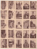1936 Romania - Coala rarisima de 25 vignete sepia MARCAPOZA, Monumente istorice si de arhitectura din Bucuresti
