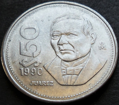 Moneda exotica 50 PESOS - MEXIC, anul 1990 * cod 4076 = A.UNC foto