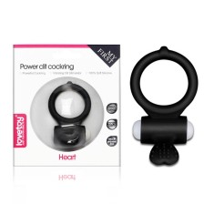 Power Clit - Inel cu vibrații pentru penis, 3.5 cm, negru