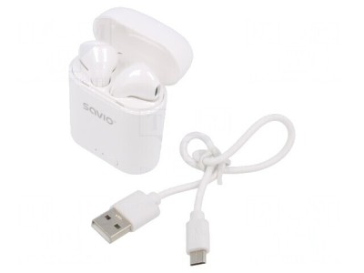 Căşti fără fir cu microfon albă USB 10m foto
