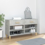 Banchetă pantofar, gri beton, 102x35x55 cm, lemn prelucrat
