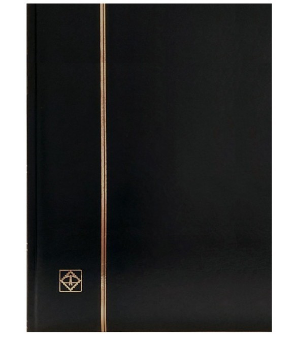Clasor timbre cu 8 file negre, 16 pagini, seria Basic, coperta neagra