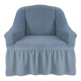 Husa Fotoliu Elastica cu Volane, Gri - HEP63