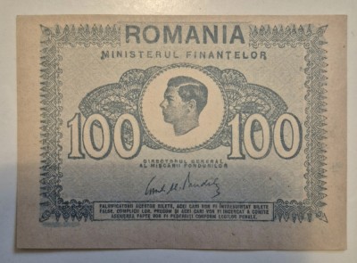 Bancnota Romania 100 Lei 1945 cu EROARE foto
