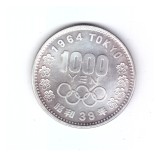 Moneda Japonia 1000 yen 1964, stare foaret buna, curata