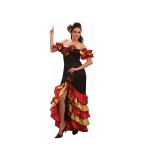 Costum Spaniola pentru femei cu Rochie si Bentita, Marimea S