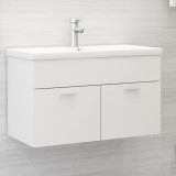 vidaXL Dulap cu chiuvetă &icirc;ncorporată, alb, PAL