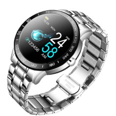 Resigilat Ceas Smartwatch Techstar® Lige, Premium, 1.3" IPS, Bratara Otel Inoxidabil, IP67, Bluetooth 4.0, Monitorizare Tensiune, Puls, Argintiu