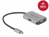 Adaptor USB type C (DP Alt Mode) la 1 x HDMI 4K60Hz + 1 x VGA cu HDR, Delock 87776