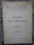 SISTEMATIZARE IN TEORIA TEMPERAMENTELOR de G . ZAPAN , 1940