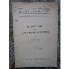 SISTEMATIZARE IN TEORIA TEMPERAMENTELOR de G . ZAPAN , 1940