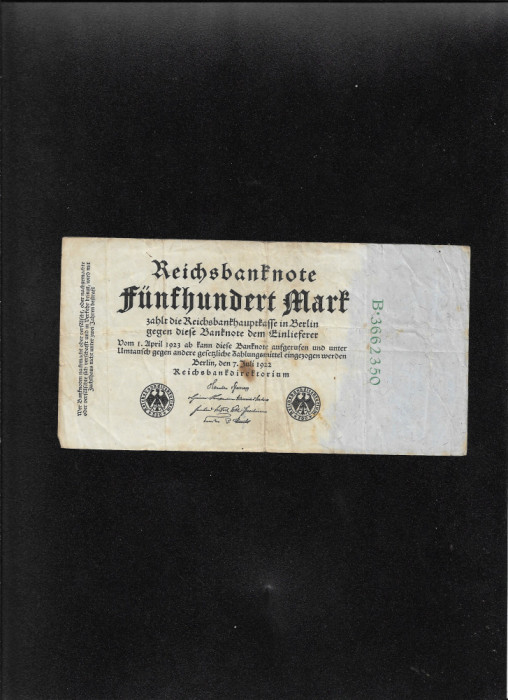 Germania 500 marci mark 1922 seria3662350