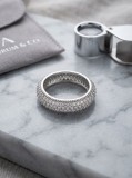 Inel Lat din Argint 925 cu Pave Dens de Zirconii pe 5 Randuri