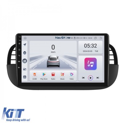 Navigatie Android Dedicata Fiat 500 (2007 - 2015), 9Inch, 4Gb Ram, 64Gb Stocare, Bluetooth, WiFi, Carplay Performance AutoTuning foto