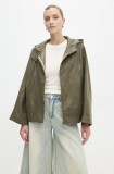 Answear Lab geaca femei, culoarea verde, de tranzitie, oversize