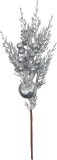 Crenguta decorativa de Craciun MagicHome argintie cu glob, 31 cm