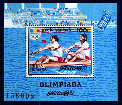 RO 1992 LP 1290 &amp;quot;JO Barcelona&amp;quot; , colita 274 , MNH foto