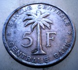 7.740 CONGO RUANDA URUNDI 5 FRANCS 1956, Africa, Aluminiu