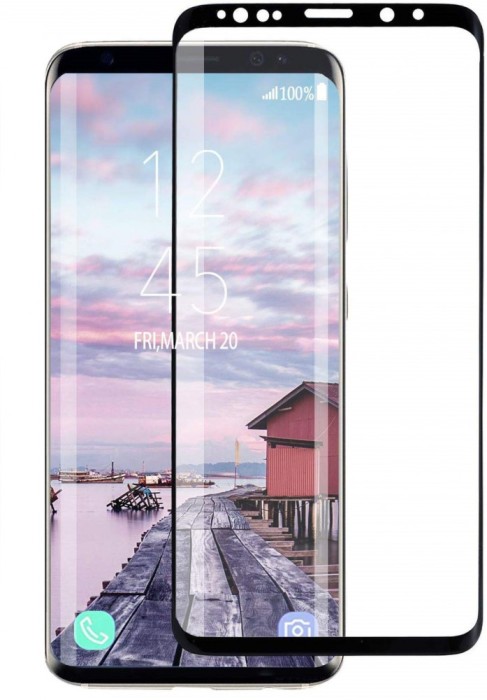 Folie sticla 3D, Full Glue, Samsung Galaxy S8, ecran complet, Negru