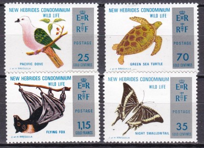 Noile Hebride 1974 fauna MI 379-382 MH foto