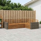 Cumpara ieftin Set de canapele de exterior 4 buc. 4-Locuri natural
