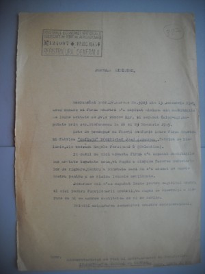 HOPCT DOCUMENT VECHI 327 MINISTERUL INDUSTRIEI COMERT EXTERIOR /BUCURESTI 1945 foto