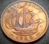 Cumpara ieftin Moneda HALF PENNY - MAREA BRITANIE/ ANGLIA, anul 1960 *cod 4628, Europa
