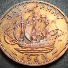 Moneda HALF PENNY - MAREA BRITANIE/ ANGLIA, anul 1960 *cod 4628