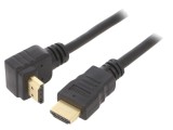 Cablu HDMI 2.0 3m cu mufă 90&deg; negru PVC 30AWG