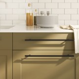 vidaXL M&acirc;nere de dulap, 5 buc., negru, 320 mm, oțel inoxidabil